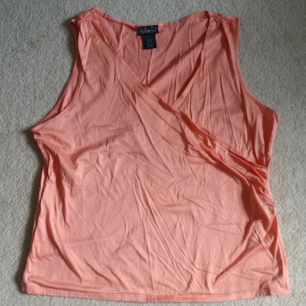 Rafaella L sleeveless faux wrap top